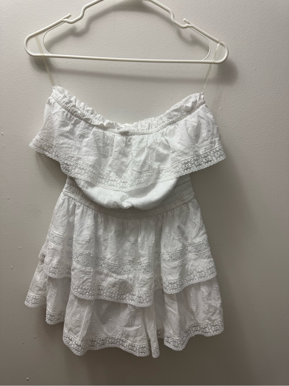 Altar'd State White Strapless Ruffled Romper - Picture 3 of 7